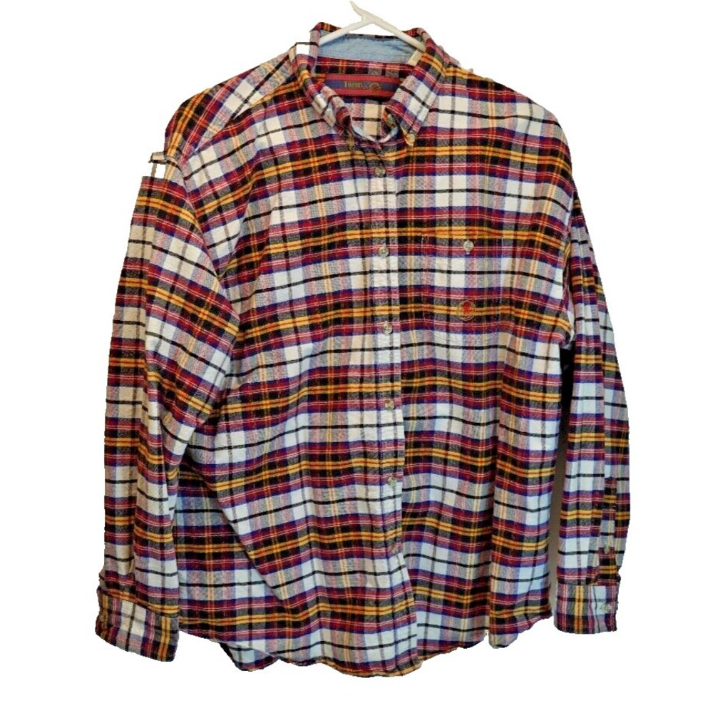 Wrangler 20X Long Sleeve Button Up Shirt Women's XL Multicolor Plaid Western